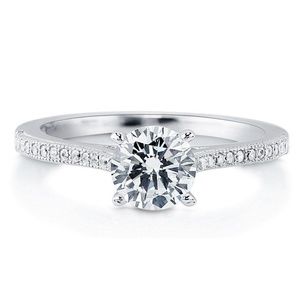 Size 7 Sterling Silver Solitaire Ring CZ 1.18 CTW